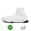 Designer Sock Shoes Men Women Graffiti White Black Red Beige Pink Clear Sole Lace-up Neon Yellow Socks Speed Runner Trainers Flat Platform Sneakers Casual 36-47