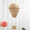 Lampade a sospensione Mongolfiera intrecciata in rattan Decorazioni sospese in rattan intrecciato per la casa Puntelli decorativi Artigianato per la scuola materna reale