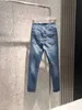 Kvinnors jeansdesigner Tre knappar, hög midja, smala jeans, kvinnor, europeisk ny tung industri, smal, små fötter, pennbyxor trend agym