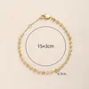 Pulseras de eslabones hechas a mano lindo satélite ovalado y delicado cuentas redondas cuerda cadena de oro pulsera de acero inoxidable chapada para mujer joyería