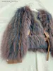 Women's Fur Faux Fur 2023 Winter New Fur Strip Sewed Toghter Short style Thin Raccoon Fur Fox Fur Coat Young Women's Coat L230920