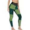 Calças ativas colorblock yoga feminino abstrato estante leggings push up estética de secagem rápida gráfico corrida esporte