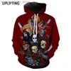 Herren Hoodies Sweatshirts 2023 Neue Mode Horrorfilm Männer Frauen Schwarzer Hoodie Kapuzenpullover Halloween Michael Myers 3D-gedruckter übergroßer TrainingsanzugL230920