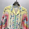 2 Мужские повседневные рубашки Роскошные цветочные принт для мужского осеннего длинного рукава Slim Asual Рубашка Бизнес Социальные формальные платья Tops Street Party Tux#602