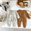 Ensembles de vêtements 2023 automne hiver enfant en bas âge bébé enfants tricots garçons filles cardigan pull et pantalon chaud tenue pour bébé