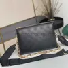 Clutches Dames Designer portemonnees schouder Luxe crossbody tote klassieke vierkante handtassen Echt leer PM Reliëf twee bandjes Chain Messenger Bag