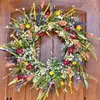 Juldekorationer Artificial Flower Wreath Wildflower Floral Summer Garland för ytterdörren Hemmur Bröllopsfest Farmhouse Holiday Decor 230919