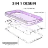 Clear Hybrid Bumper Phone Cases For iPhone 15 14 13 12 11 Pro Max XR XS X 6 7 8 Plus Transparent Heavy Duty Hard PC TPU 3 in 1 Phone Case