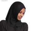 Mantella da donna in cotone modale da donna sciarpa araba islamica musulmana Mini cappelli lunghi Hijab L23092