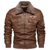 Jaquetas masculinas inverno quente jaqueta de couro de lã slim fit pele forrada outwear casual zíper pu casaco térmico masculino motociclista jaquetas j230920