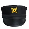 Berets Captain Yacht Hat Cap Vuxen Navy Marine för Halloween kostymtillbehör Båtar Skippare