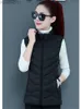 Parka da donna in piumino tinta unita basic senza maniche colletto alla coreana gilet corto con cerniera cappotto autunno inverno caldo imbottito in cotone piumino casual outwear L230920