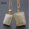 Mens Hip Hop Gold Chain Fashion Jewelry Full Rhinestone Pendant Halsband Guldfyllda Hiphop Zodiac Jewelry Men Cuban Chain Neckla274s