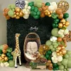 Autres fournitures de fête d'événement Green Balloon Garland Arch Kit Jungle Safari Thème Décorations d'anniversaire Enfants Mariage Baby Shower Boy Décoration 230919