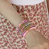 Bracelet extensible en perles d'argile polymère multicolore pour femmes, 7 brins, pièces/ensemble, style Boho, plage, Heishi Y2k, bijoux cadeau