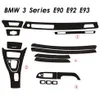 BMW 3 Serisi E90 E92 4 Kapılar İç Merkezi Kontrol Paneli Kapı Tutucu Karbon Fiber Çıkartmalar Çıkartmalar Araç Stil Accessorie3075