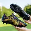 Buty bezpieczeństwa moda drukowana złota męska piłka nożna piłka nożna dla mężczyzn trampki treningowe na świeżym powietrzu dzieci zapatos de futbol 230919