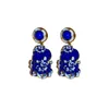 Medieval Earrings Blue Lantern Flower Earrings Fashion Retro Light Luxury High Grade Earrings Wholesale for Women