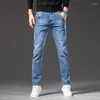 Men's Jeans 2023 Autumn Men Blue Regular Fit Stretch Fabric Smart Casual Denim Pants Anti-theft Zipper Design Male Brand Trousers