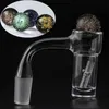 Fumar Full Weld Auto Spinner Quartz Banger Beveled Edge Unhas sem costura 25mmOD com tampa de vidro Dichro Pilares Terp gravados para tubos de água de vidro Bong Dab Rigs