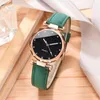 Wristwatches Top Style Fashion Women's Luxury Leather Band Analog Quartz WristWatch Ladies Watch Women Dress Black Clock