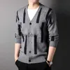 Pulls pour hommes Top Grade 2023 Nouvelle marque Designer Fashion Knit Graphic Cardigan coréen pour hommes Pull Manteaux Casual Veste Plaine Vêtements pour hommes J230920