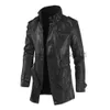 남자 재킷 새로운 고품질 재킷 남자 도로 바람막이 코트 남자 가죽 의류 두꺼운 재킷 양털 남자 캐주얼 재킷 pu j230920