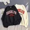 Felpe con cappuccio da uomo Felpe NUOVE Felpe Velluto Inverno Donna Brooklyn Lettera Stampa con cappuccio Donna 2022 Addensare Felpe calde Lady Autunno Top