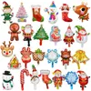 Suprimentos de Natal Balão de desenho animado Papai Noel Elk Boneco de neve Tamanho médio Vários estilos de folha de alumínio Balões decorativos com tema de Natal Adereços de decoração de festa