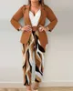 Kobiety designerskie spodnie z kombinezonem paskowym Zestaw Blezer Autumn Winter Ubrania moda drukowane stroje z długim rękawem panie