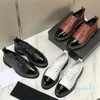 2023-women's loafers Spring and Autumn luxury designer fashion dress lace buckle diamond check party shoes chunky heel matching color women's leather strap