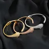 سوار Bangle Leopard Copper Zircon Zircon Men and Women's Hip Hop Head Head