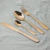 Dinnerware Sets 6 People Cutlery Set Kitchen Flatware Silverware Western Stainless Steel Knives Fork Tea Spoon Tableware