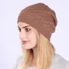 Cappello da donna a cupola con pullover sottile scavato, berretto caldo lavorato a maglia con teschio, accessori moda