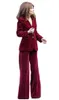 Women's Suits Elegant Women Custom Made Two Buttons Wide Leg Pants Velvet Blazer Celebrity Red Carpet Casual Jacket 2 Pieces