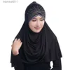 Women's Cape Womens Ice Silk Diamond Muslim Islamic Arabic Scarf Hijab Islam Kläder Mellanöstern Worship Service L230920