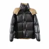 男性の女性デザイナーダウン本物のパフジャケットコート冬の屋外のコールドプルーフ厚い温かいストラックスーツ高品質のカジュアルソリッドブラック190K