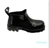 Luksusowy designerski kałużę Women Boots Classic Fashion Casual Skórzowa Wodoodporna platforma gumowa rozmiar butów Martin