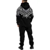 Heren Trainingspakken Herfst mannen sets mode dubbele rits Fleece mannelijke jumpsuit cool Hiphop afdrukken trainingspak jogging Pak met capuchon 230920