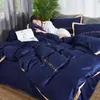 Vierteilige Bettwäsche-Sets aus Seide und Baumwolle, King-Size-Größe, weicher bedruckter Bettbezug, Kissenbezug, Bettbezug, Bettdecken-Sets der Marke Fas287P