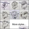 Paramètres de bijoux Nouveau DIY Perle Bague Mode 925 Sier Zircon Pour Femmes Taille Réglable Cadeau De Noël 25 Drop Livraison Dhgarden Otpqg