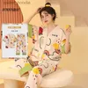 Women's Sleep Lounge Spring Cartoon Panda Nightwear Kawaii Girls Young Women's Pajama Sets Pyjamas Sleepwear Female Loungewear Pijama Mujer Homewear L230920