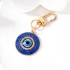 S3784 Modeschmuck Harz Evil Eye Anhänger Schlüsselanhänger aushöhlen geometrisches rundes Herz Strass blaue Augen Schlüsselanhänger