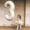 Party Decoration 6pcs Cream Color 32inch Number Heart Foil Balloons Happy Birthday Decorations Kids Boy Girl 1 2 3 4 5 6 7 8 9 Year Old 230920