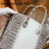 Designer Bag Himalayans handväskor äkta läderhandsyn gjord krokodil hud kvinnors väska stor kapacitet ku4p