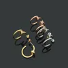 Fashion Titanium Steel paznokcie paznokcie kolczyki dla męskich i kobiet złota srebrna biżuteria dla kochanków Pierścienia Pierścienie Prezent NRJ282N