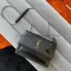 Kopplingar Lutch Flap Travel Bag Luxury Designer äkta läder Purses Mini Pochette Envelope Handbag Metal Chain Shoulder Satchel Cross Body Påsar