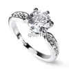 Anelli a fascia Temperamento simulazione di lusso apertura matrimonio rame placcato argento femminile coreano zircone singolo anello con diamante x0920
