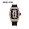 Richardmill Watch Richar Mille Ladies #039; Rose Gold Onyx Snow Diamond Zestaw RM0701