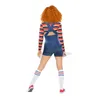 Kvinnors tvåbitar byxor Kvinnor spelar filmkaraktär Bodysuit Chucky Doll Costume Set Halloween Costumes For Women Scary Nightmare Killer Doll 230920